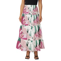 Hawaii T- Shirt Hawaii Ice Flowers Garden T- Shirt Tiered Ruffle Maxi Skirt