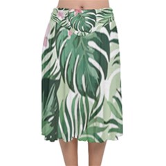 Hawaii T- Shirt Hawaii Jungle Creative T- Shirt Velvet Flared Midi Skirt