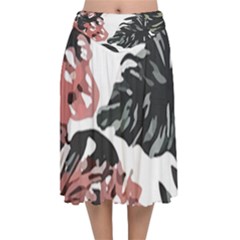 Hawaii T- Shirt Hawaii Krying Doors Pattern T- Shirt Velvet Flared Midi Skirt