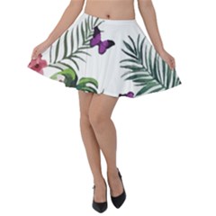 Hawaii T- Shirt Hawaii Lent Flowers Pattern T- Shirt Velvet Skater Skirt