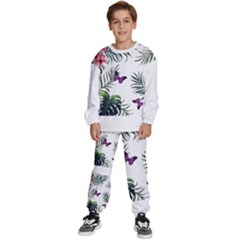 Hawaii T- Shirt Hawaii Lent Flowers Pattern T- Shirt Kids  Sweatshirt Set