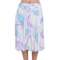 Hawaii T- Shirt Hawaii Love Flowers Trend T- Shirt Velvet Flared Midi Skirt