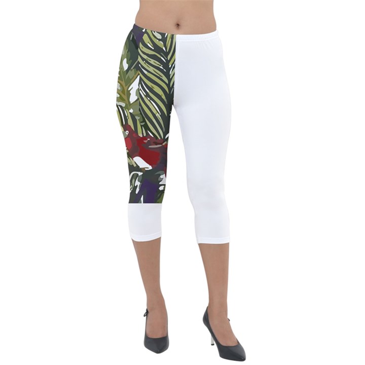 Hawaii T- Shirt Hawaii Pattern Garden T- Shirt Lightweight Velour Capri Leggings 