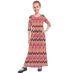 Abs003 Kids  Quarter Sleeve Maxi Dress by ByThiagoDantas