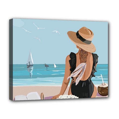 Rest By The Sea Canvas 14  X 11  (stretched) by SychEva