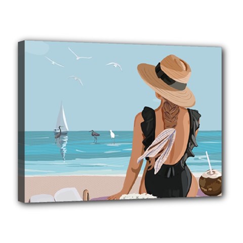 Rest By The Sea Canvas 16  X 12  (stretched) by SychEva