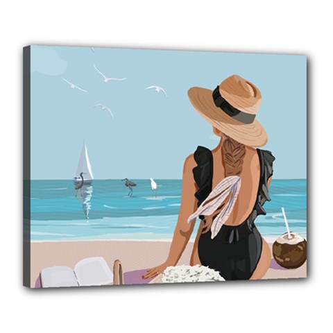 Rest By The Sea Canvas 20  X 16  (stretched) by SychEva