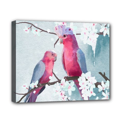 Watercolor Parrot Canvas 10  X 8  (stretched) by SychEva