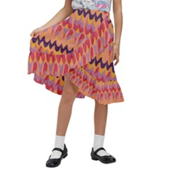 Abs003 Kids  Ruffle Flared Wrap Midi Skirt