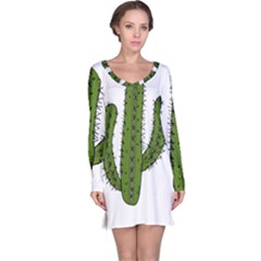 Cactus Desert Plants Rose Long Sleeve Nightdress by uniart180623