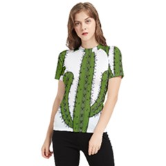 Cactus Desert Plants Rose Women s Short Sleeve Rash Guard by uniart180623