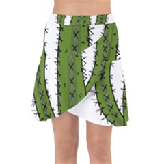 Cactus Desert Plants Rose Wrap Front Skirt by uniart180623