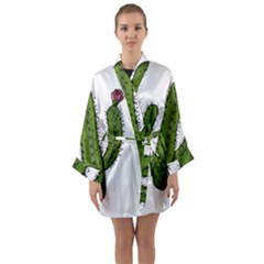 Cactus Desert Plants Rose Long Sleeve Satin Kimono by uniart180623