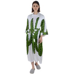 Cactus Desert Plants Rose Maxi Satin Kimono by uniart180623