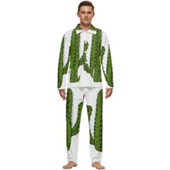 Cactus Desert Plants Rose Men s Long Sleeve Velvet Pocket Pajamas Set by uniart180623