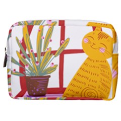 Cat Pet Ginger Art Animal Cartoon Make Up Pouch (medium) by uniart180623