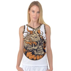 Human Skull  Skull Art Skeleton Illustration Women s Basketball Tank Top by uniart180623