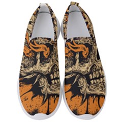 Human Skull  Skull Art Skeleton Illustration Men s Slip On Sneakers