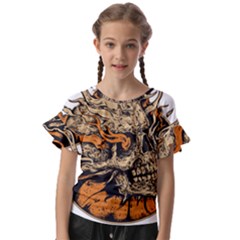 Human Skull  Skull Art Skeleton Illustration Kids  Cut Out Flutter Sleeves by uniart180623