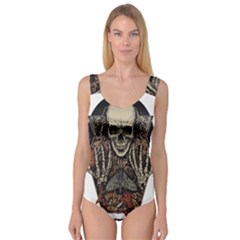 Gray And Multicolored Skeleton Illustration Princess Tank Leotard  by uniart180623