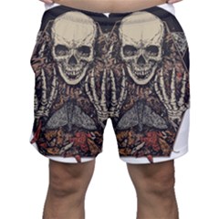 Gray And Multicolored Skeleton Illustration Men s Shorts by uniart180623