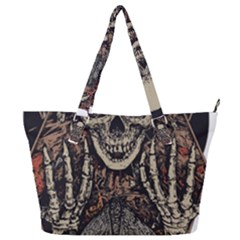 Gray And Multicolored Skeleton Illustration Full Print Shoulder Bag by uniart180623