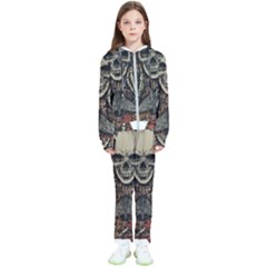 Gray And Multicolored Skeleton Illustration Kids  Tracksuit by uniart180623