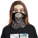 Gray And Multicolored Skeleton Illustration Face Covering Bandana (Two Sides) View1