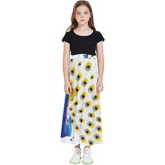 Bird Peafowl Peacock Animal Kids  Flared Maxi Skirt by uniart180623