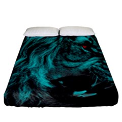 Angry Male Lion Predator Carnivore Fitted Sheet (california King Size) by uniart180623