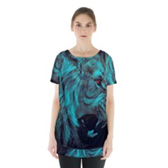 Angry Male Lion Predator Carnivore Skirt Hem Sports Top by uniart180623