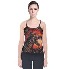 Dragon Velvet Spaghetti Strap Top by uniart180623