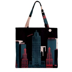 New York City Nyc Skyline Cityscape Zipper Grocery Tote Bag by uniart180623