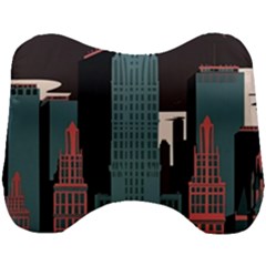 New York City Nyc Skyline Cityscape Head Support Cushion by uniart180623