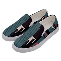 New York City Nyc Skyline Cityscape Men s Canvas Slip Ons by uniart180623