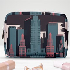 New York City Nyc Skyline Cityscape Make Up Pouch (medium) by uniart180623