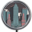 New York City Nyc Skyline Cityscape Mini Round Pill Box View1