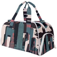 New York City Nyc Skyline Cityscape Burner Gym Duffel Bag by uniart180623