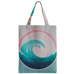 Tidal Wave Ocean Sea Tsunami Wave Minimalist Zipper Classic Tote Bag by uniart180623