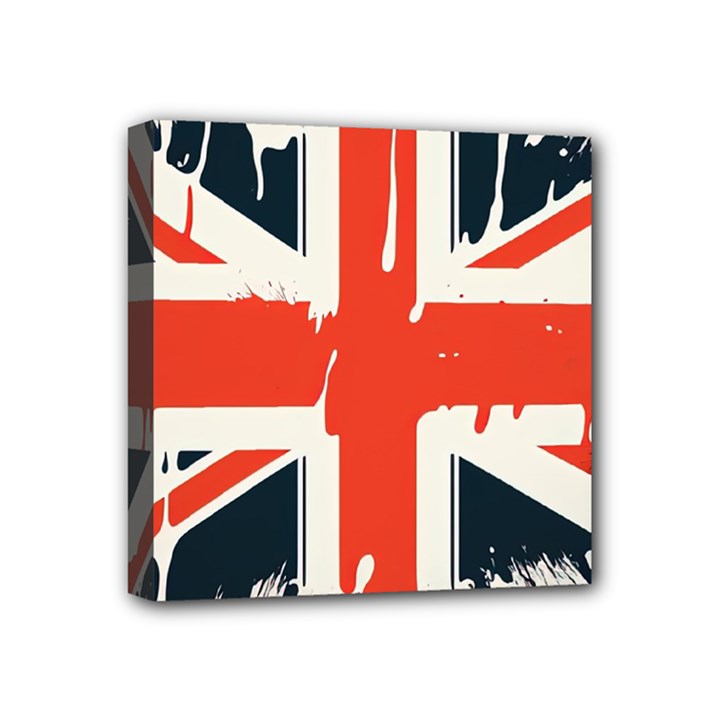 Union Jack England Uk United Kingdom London Mini Canvas 4  x 4  (Stretched)