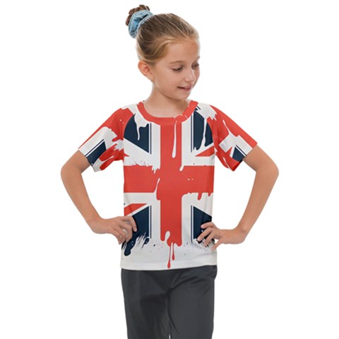 Union Jack England Uk United Kingdom London Kids  Mesh Piece T-shirt by uniart180623