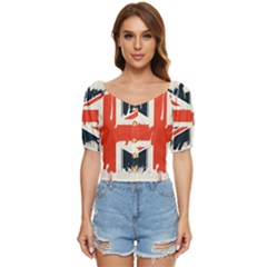 Union Jack England Uk United Kingdom London Button Up Blouse