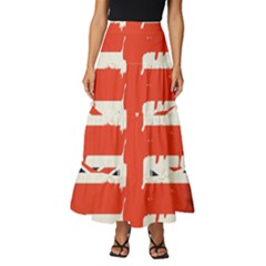 Union Jack England Uk United Kingdom London Tiered Ruffle Maxi Skirt by uniart180623