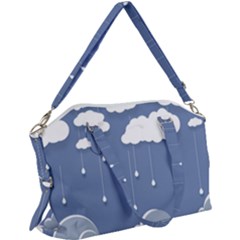 Clouds Rain Paper Raindrops Weather Sky Raining Canvas Crossbody Bag by uniart180623