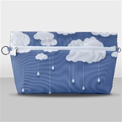 Clouds Rain Paper Raindrops Weather Sky Raining Handbag Organizer by uniart180623