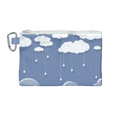 Clouds Rain Paper Raindrops Weather Sky Raining Canvas Cosmetic Bag (medium) by uniart180623