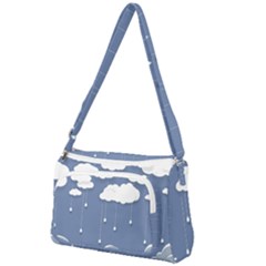 Clouds Rain Paper Raindrops Weather Sky Raining Front Pocket Crossbody Bag by uniart180623