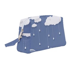 Clouds Rain Paper Raindrops Weather Sky Raining Wristlet Pouch Bag (medium) by uniart180623