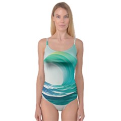 Tsunami Tidal Wave Wave Minimalist Ocean Sea Camisole Leotard  by uniart180623