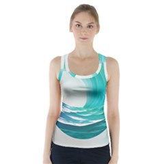 Tsunami Tidal Wave Wave Minimalist Ocean Sea Racer Back Sports Top by uniart180623